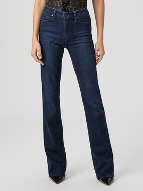 PAIGE Women's Laurel Canyon Dark Blue Boot Cut Jeans